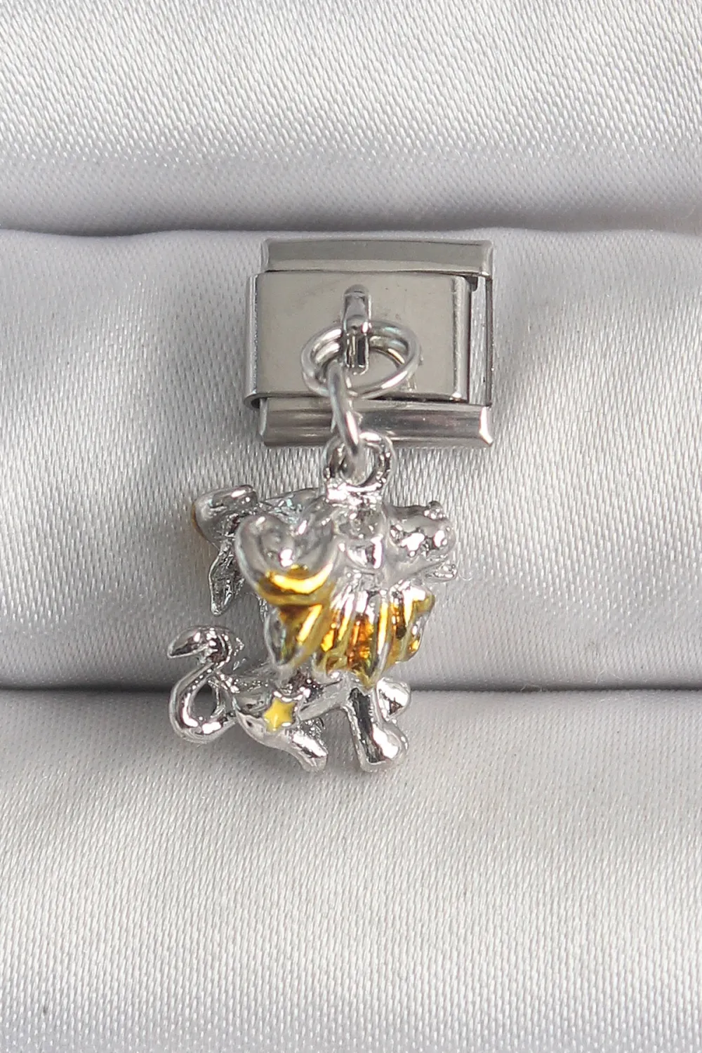 ietaks™ 316L Çelik Gümüş Renk Sallantı Aslan Model Nomination Charm