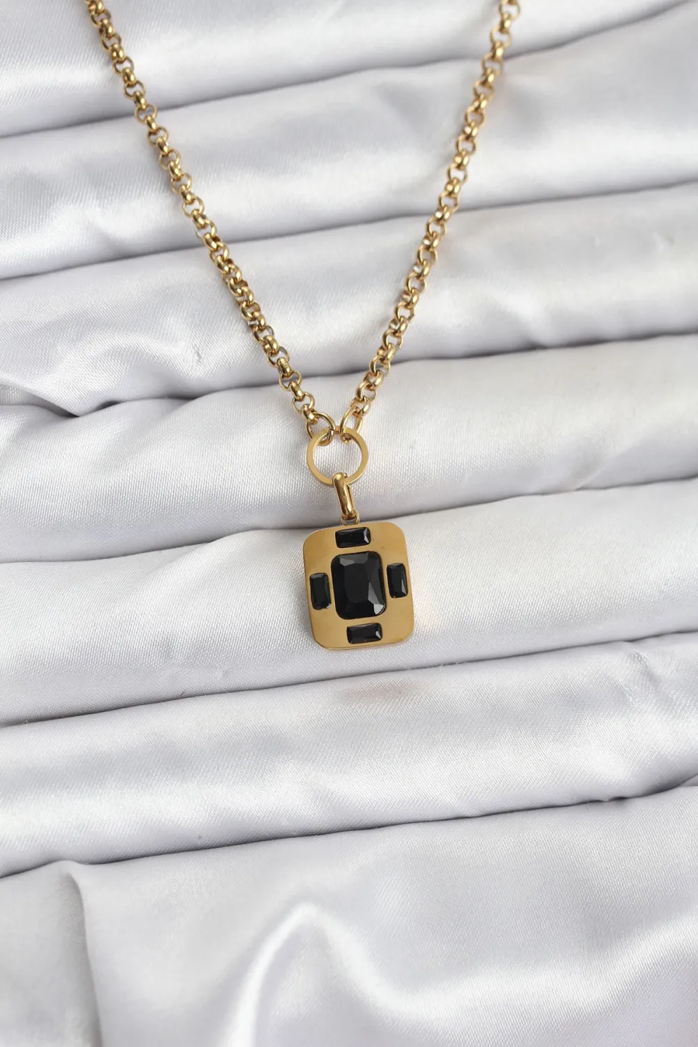 ietaks™ 316L Çelik Zincir Gold Renk Vintage Model Kadın Kolye