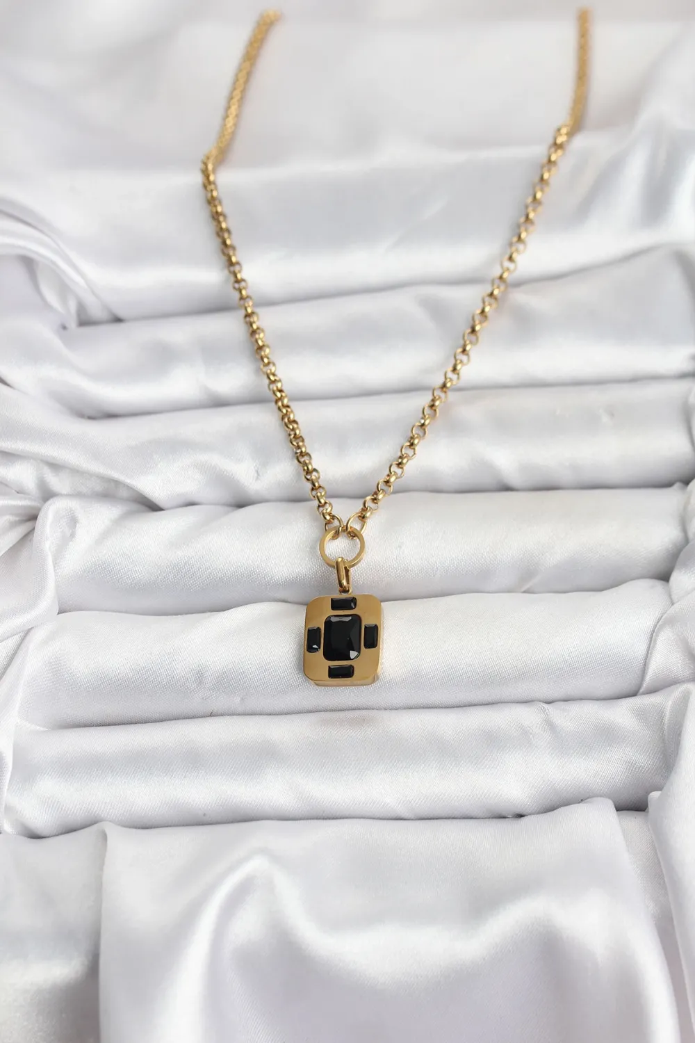 ietaks™ 316L Çelik Zincir Gold Renk Vintage Model Kadın Kolye