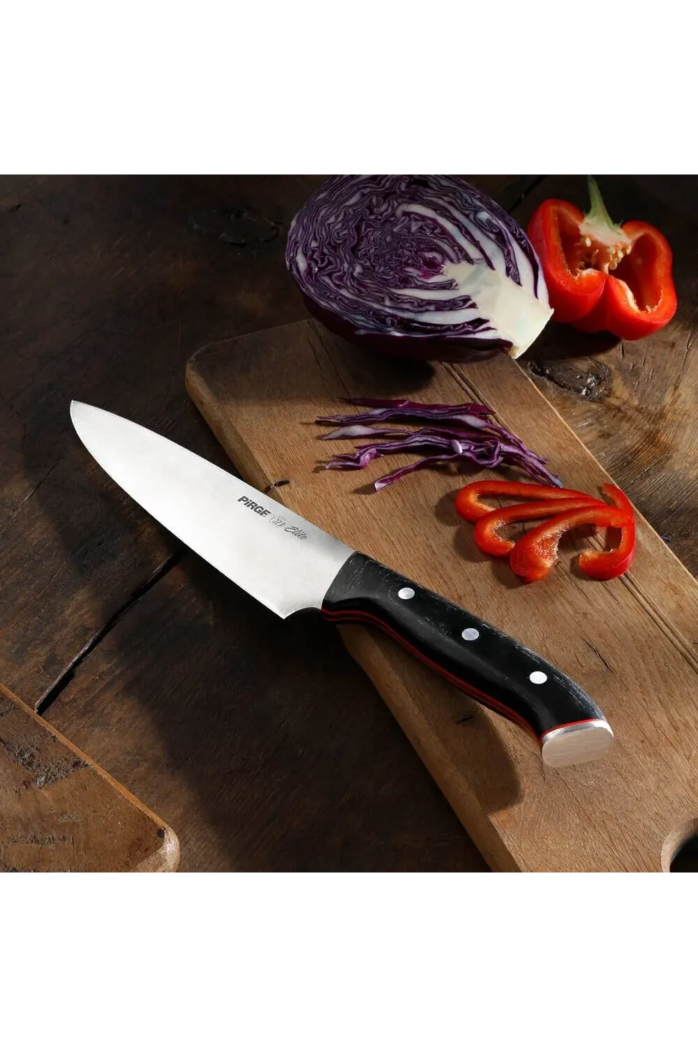 32160 Elite Şef Bıçağı 19 Cm - Perçinli Kahverengi Kompozit Sap