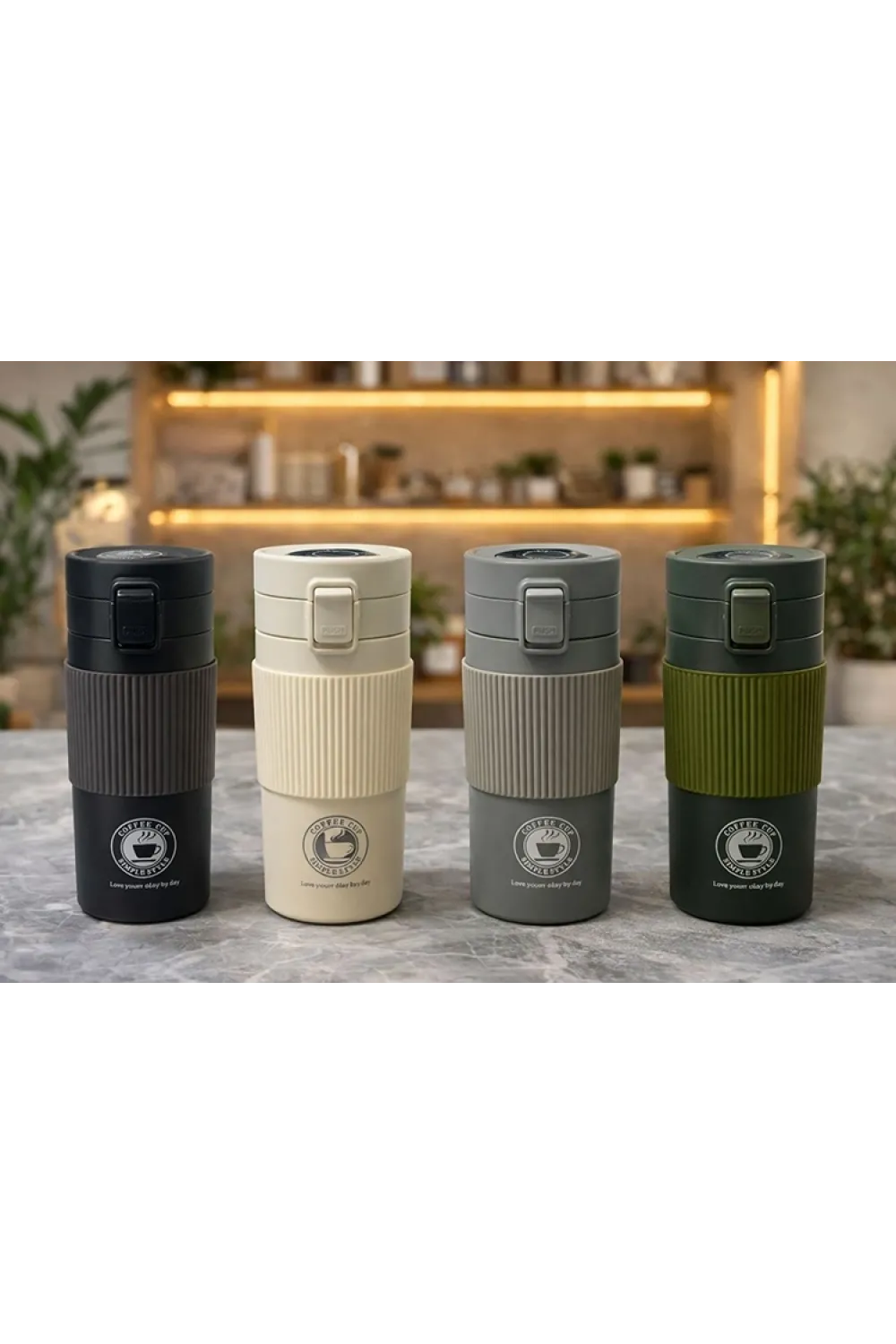 350 Ml Paslanmaz Çelik Termos Dereceli Mug - Sızdırmaz Kapaklı Çift Katmanlı Dereceli Termos  IEG4626