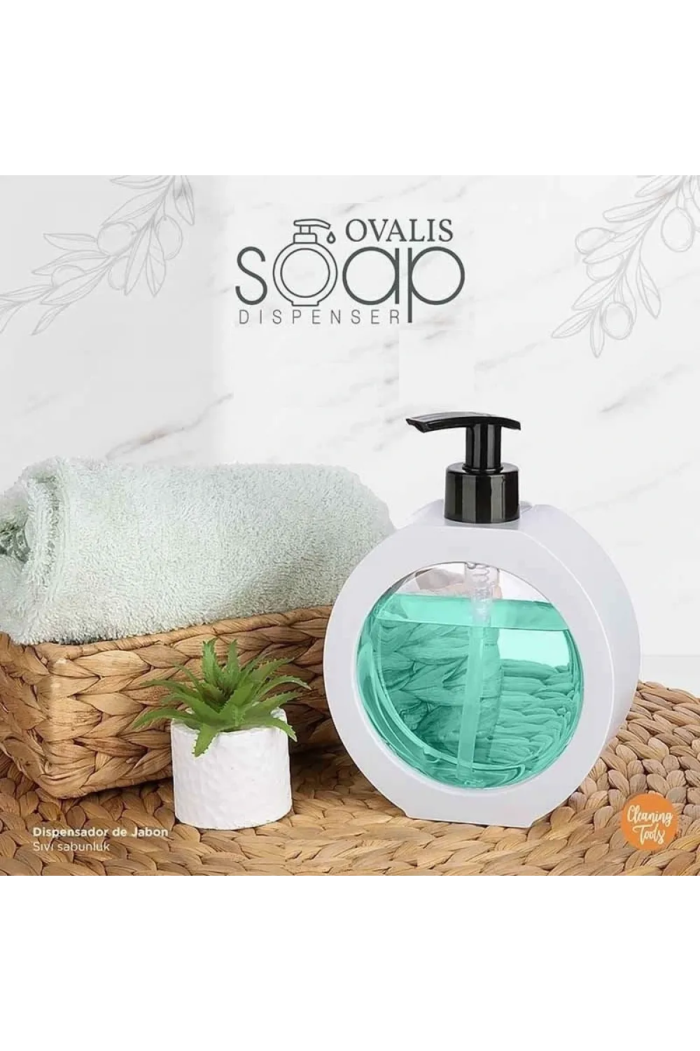 350 Ml Tezgah Üstü Oval Banyo Mutfak Sıvı Sabunluk  Banyo Mutfak Bulaşık Lavabo Deterjanlık