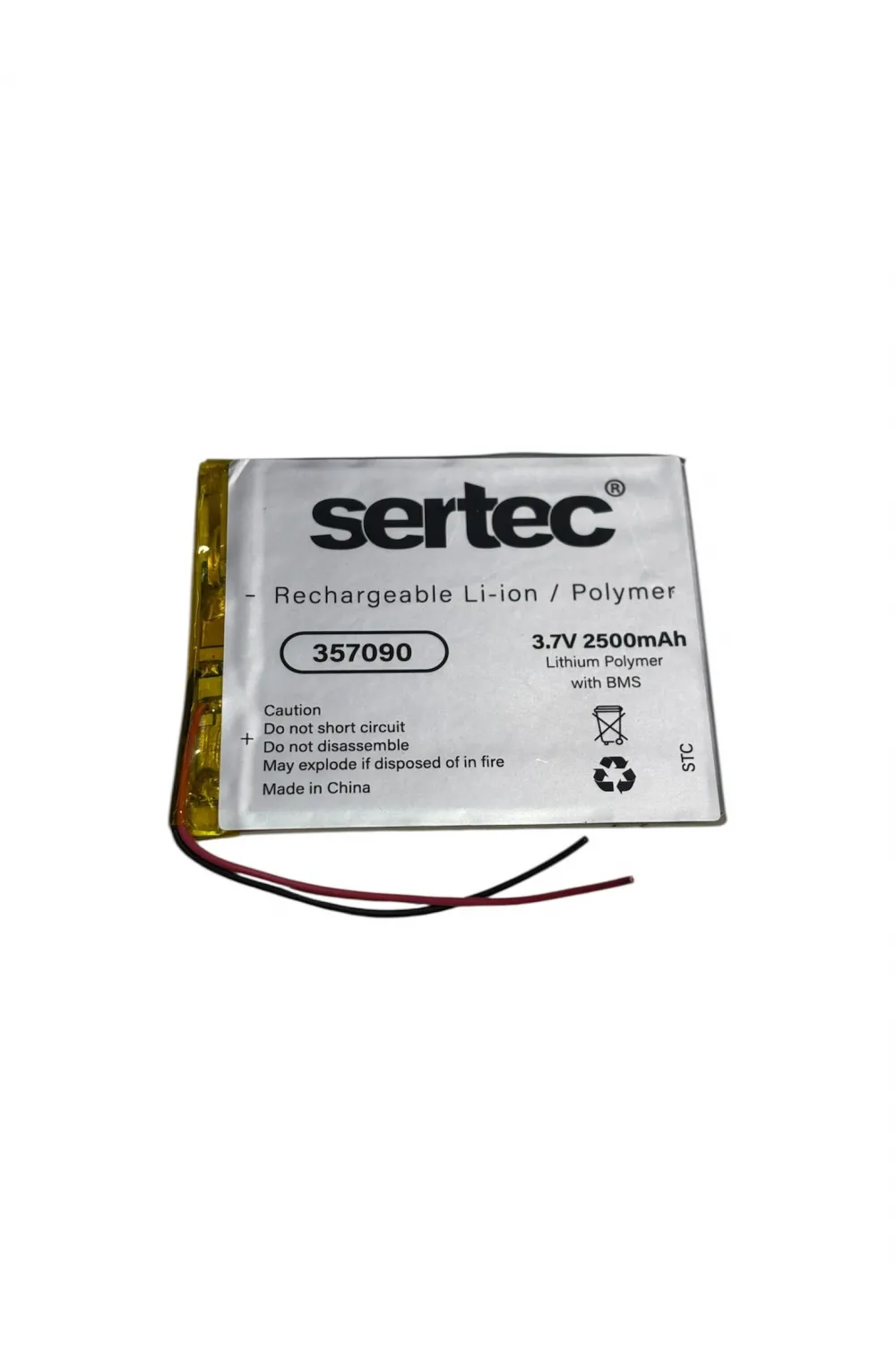 357090 3.7V 2500 MAh Li-Polymer Pil (Devreli/1.5A)