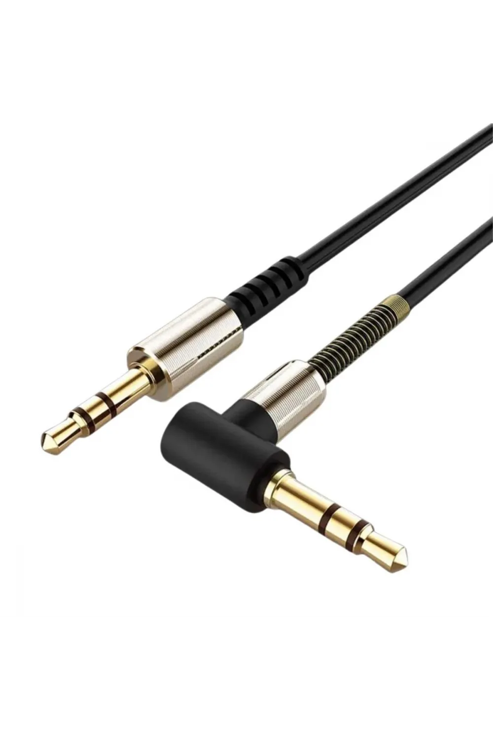 3.5mm Aux Kablosu Jak Erkek Erkek L Tipi 1 Metre Ses Aktarım Kablosu
