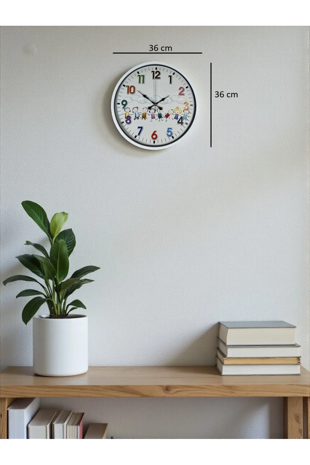 36 Cm Beyaz Çocuk Odası Duvar Saati