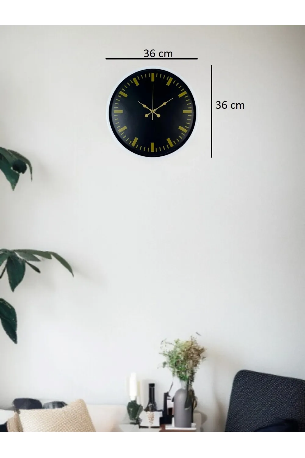 36 Cm Beyaz Dekoratif Duvar Saati
