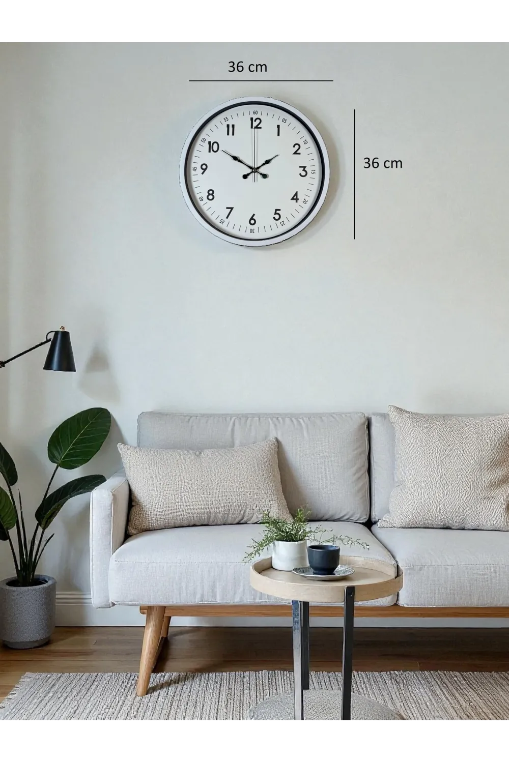 36 Cm Beyaz Dekoratif Duvar Saati