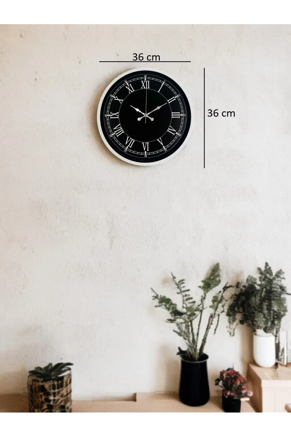 36 Cm Beyaz Dekoratif Duvar Saati