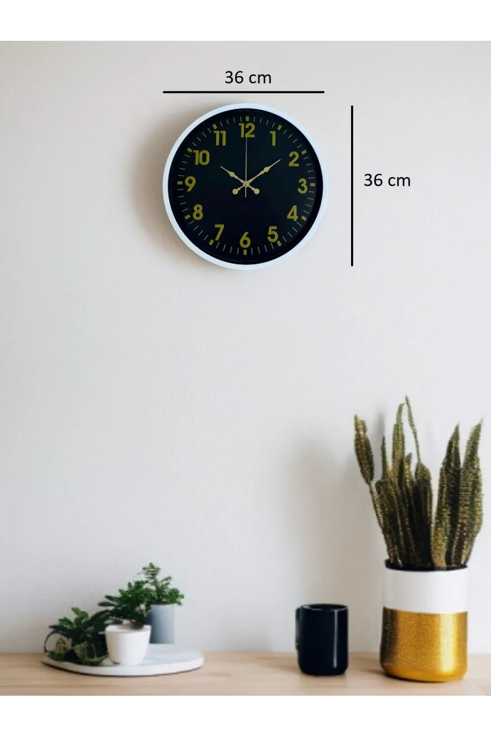 36 Cm Beyaz Klasik Duvar Saati