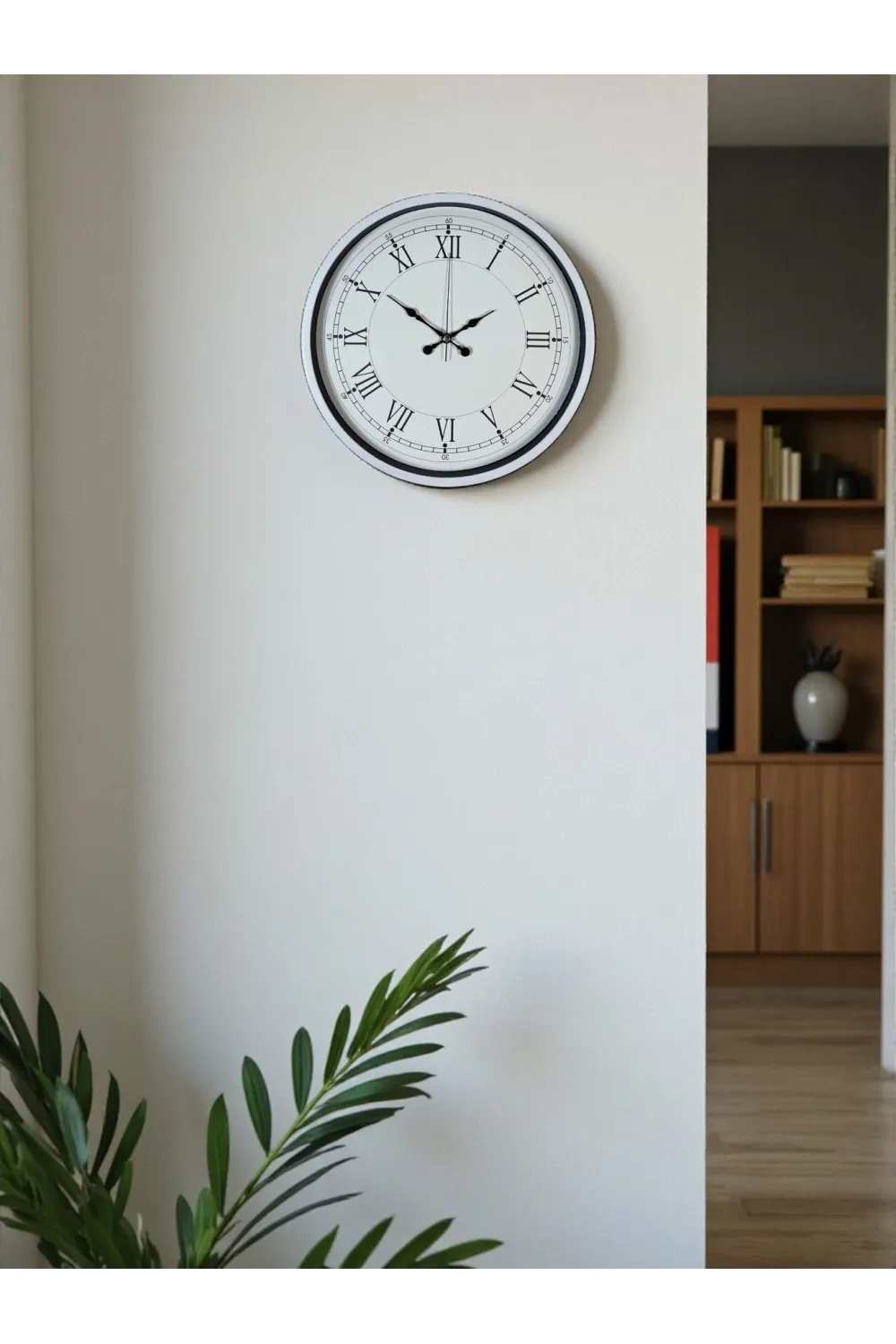 36 Cm Beyaz Roman Rakamlı Duvar Saati