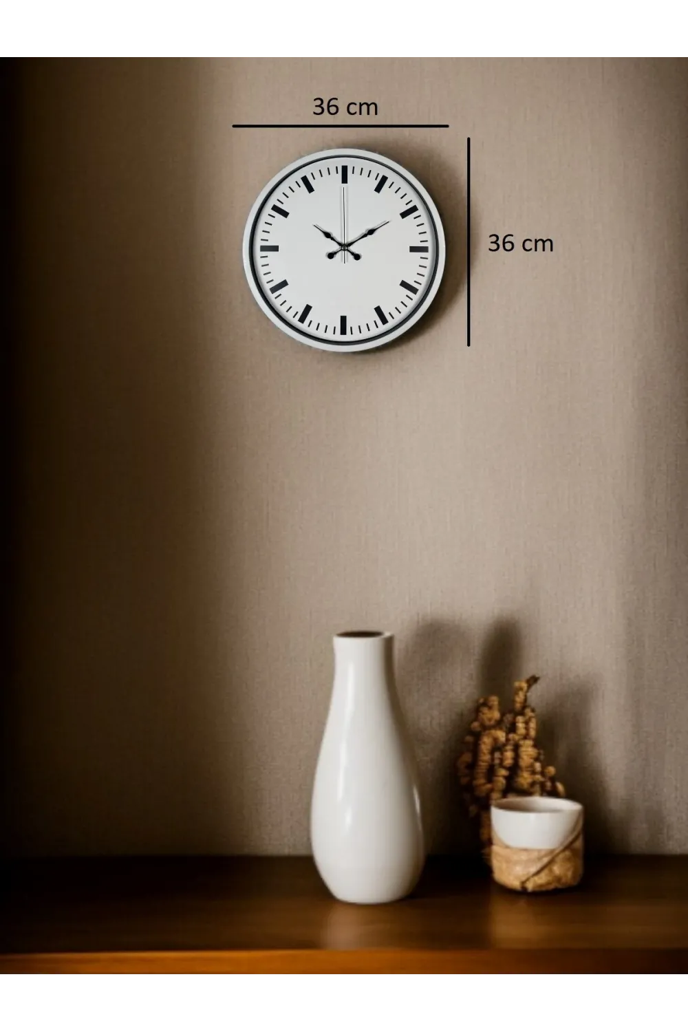 36 Cm Beyaz Standart Duvar Saati