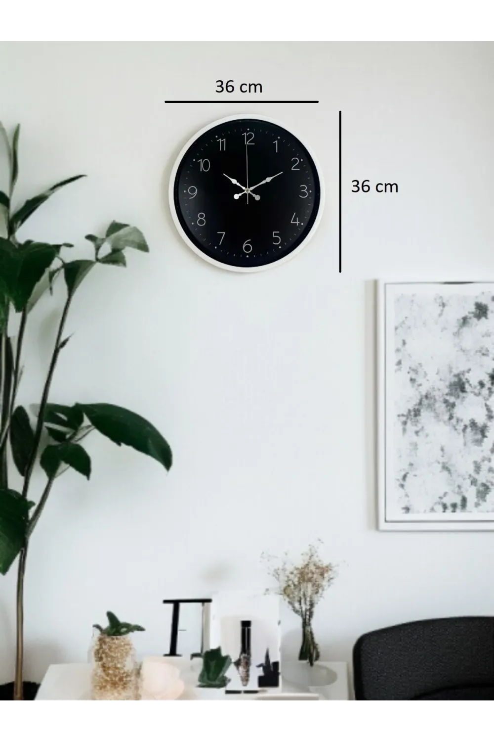 36 Cm Dekoratif Sade Duvar Saati