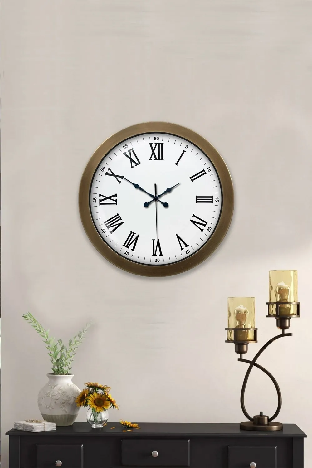 36 cm Eskitme Metal Roma Rakamlı Duvar Saati