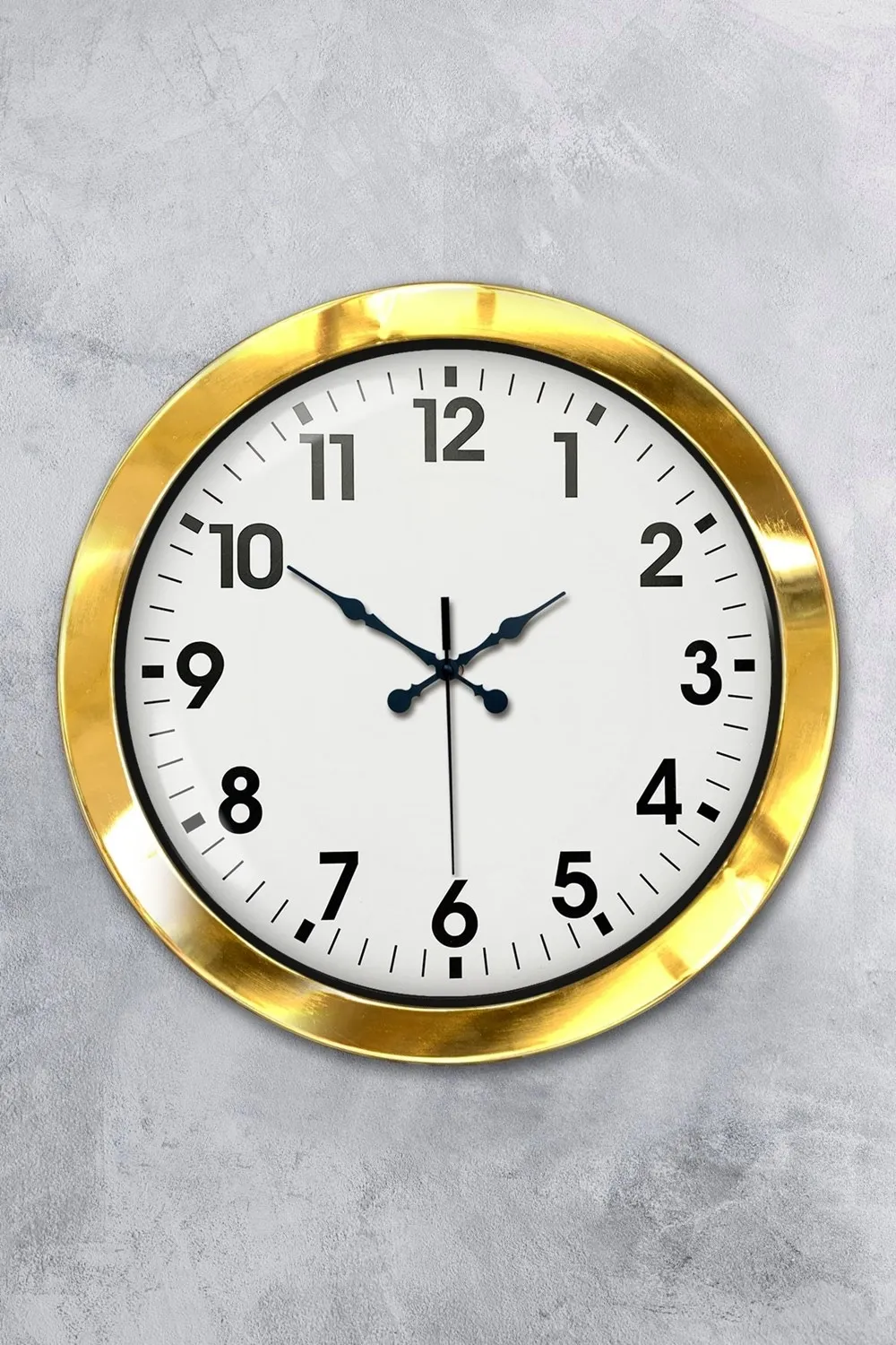36 cm Gold Metal Standart Duvar Saati