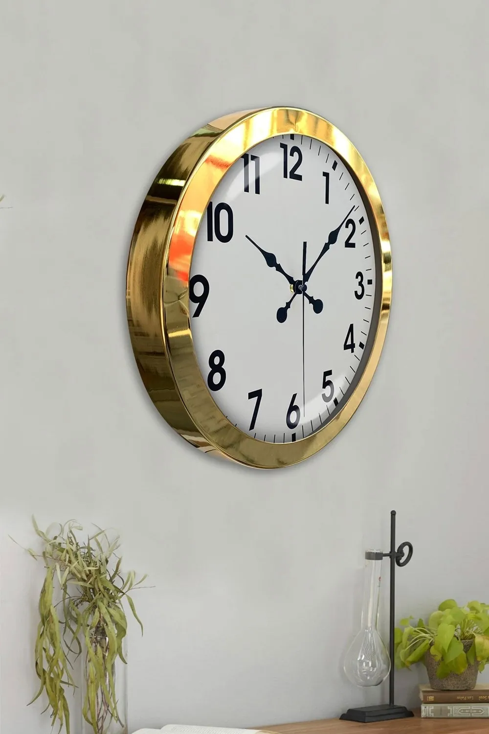 36 cm Gold Metal Standart Duvar Saati