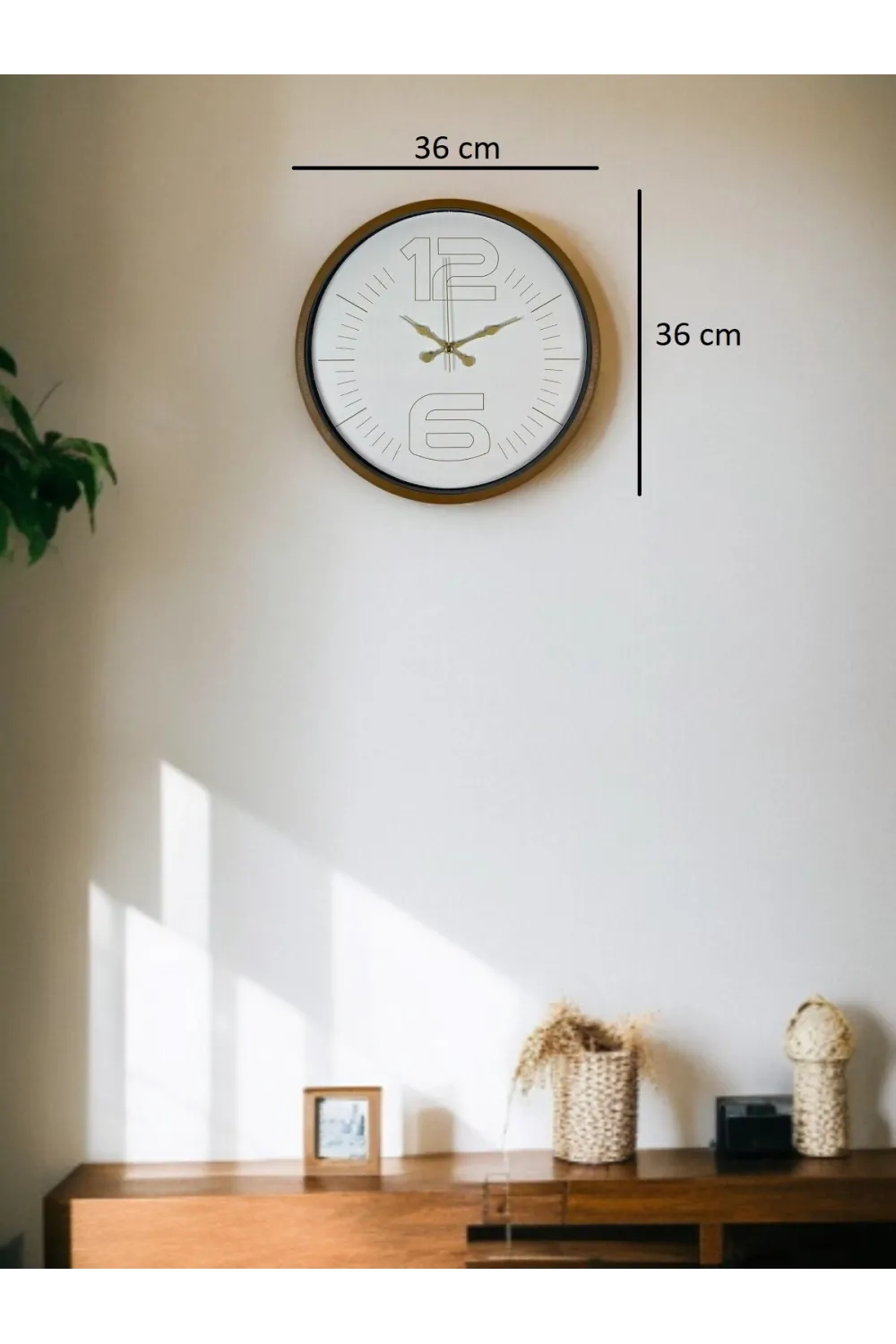 36 Cm Kahverengi Dekoratif Duvar Saati
