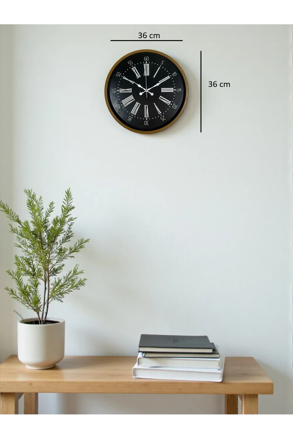36 Cm Kahverengi Dekoratif Duvar Saati