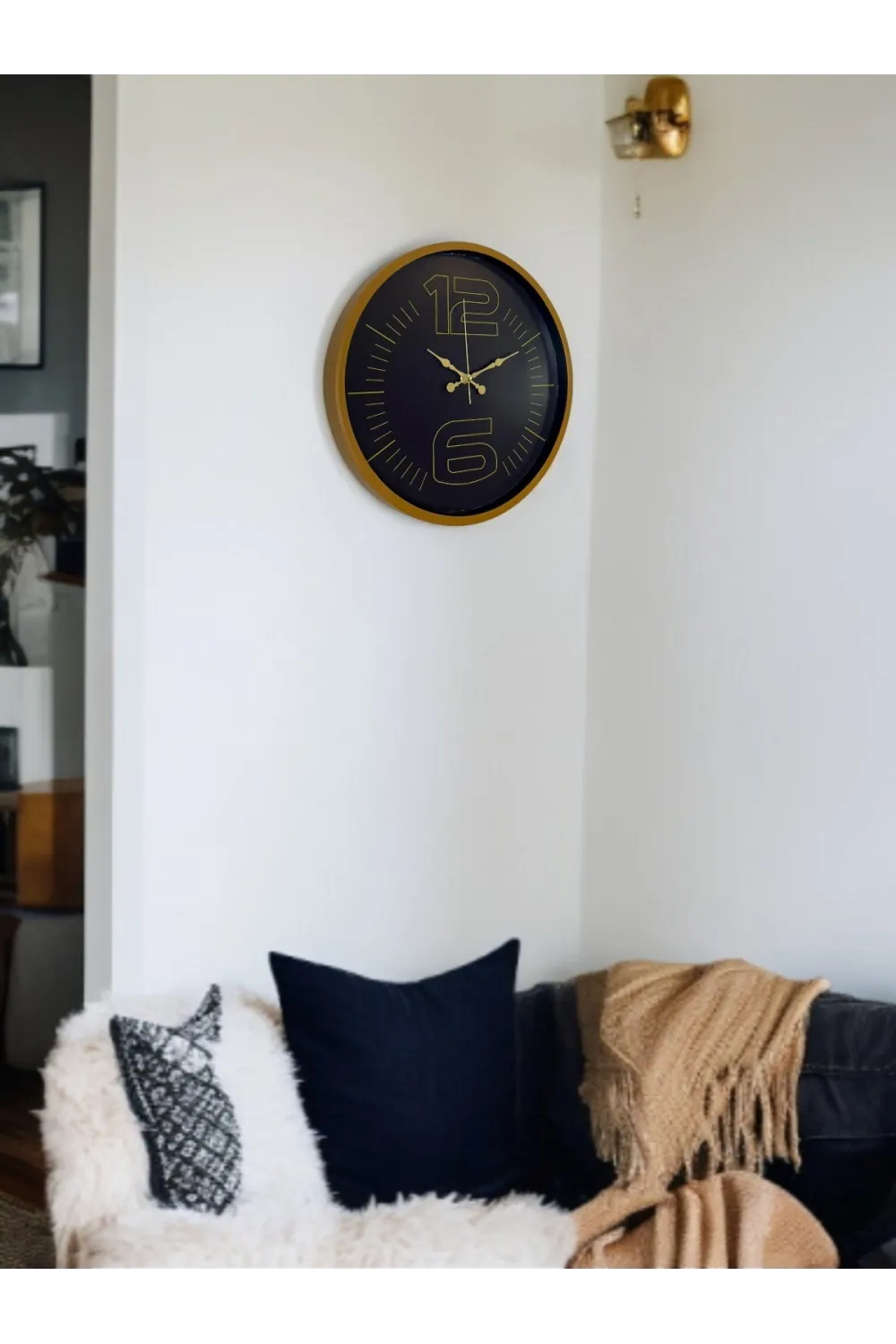 36 Cm Kahverengi Modern Duvar Saati