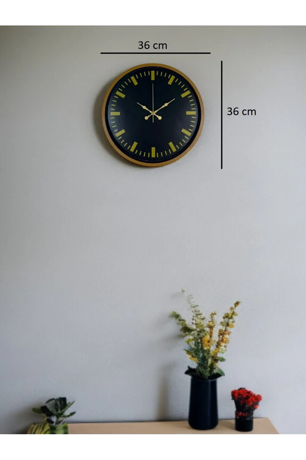 36 Cm Kahverengi Modern Duvar Saati