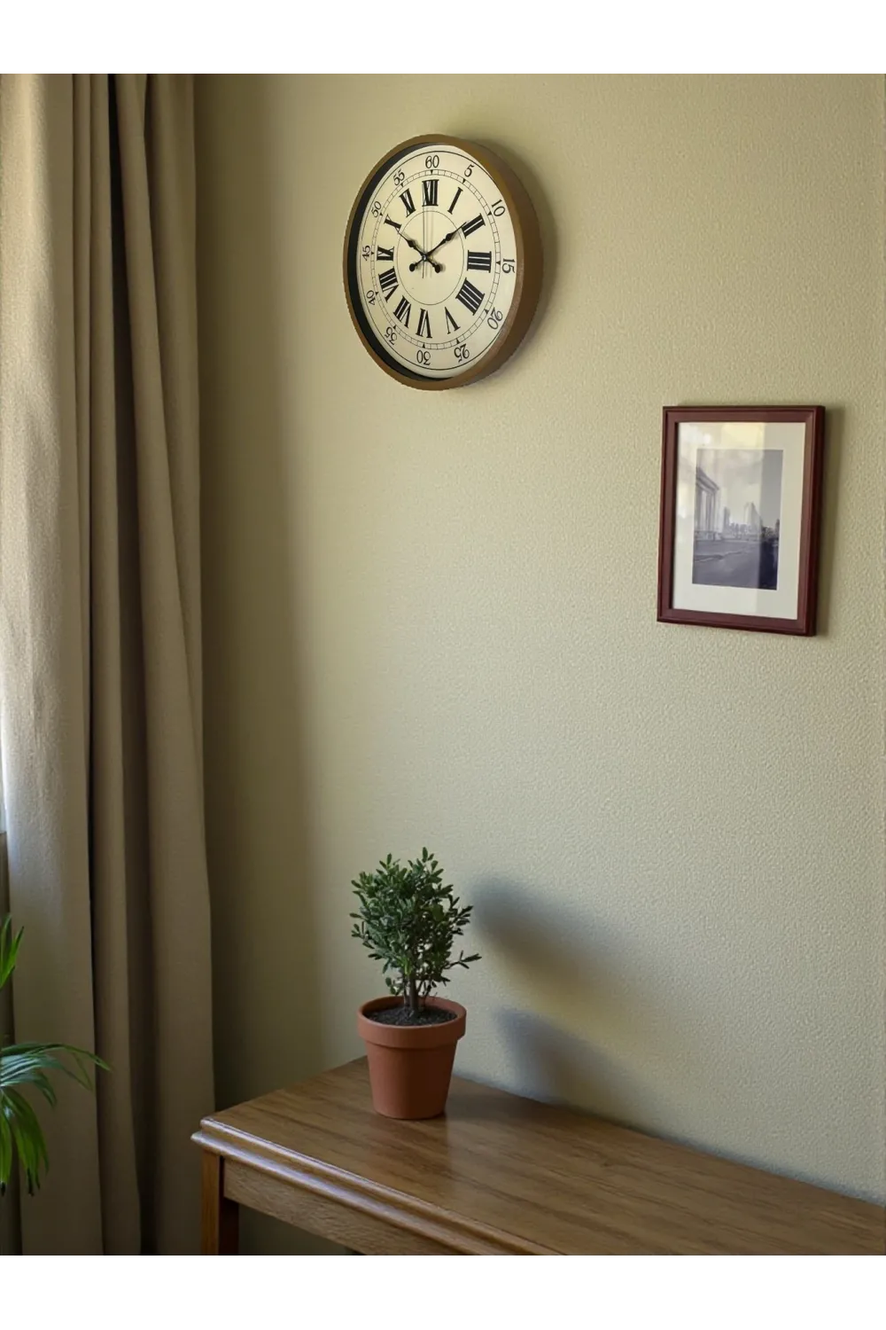 36 Cm Kahverengi Retro Duvar Saati