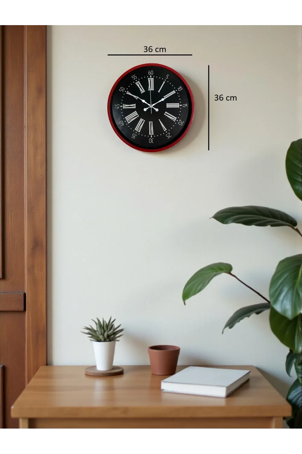 36 Cm Kırmızı Asil Duvar Saati