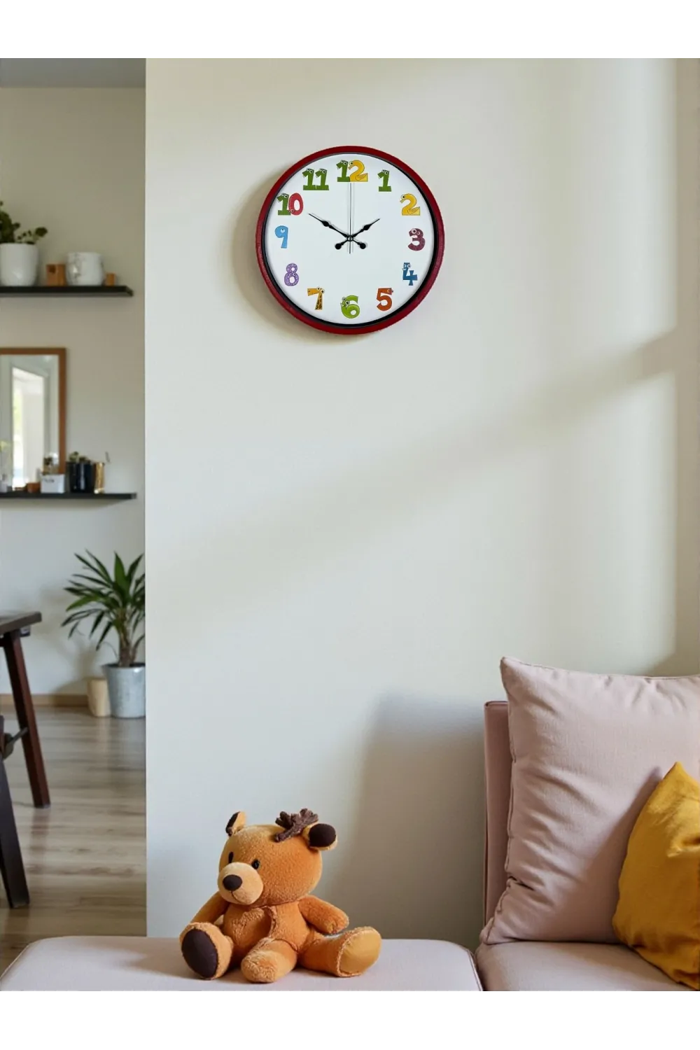 36 Cm Kırmızı Çocuk Odası Duvar Saati