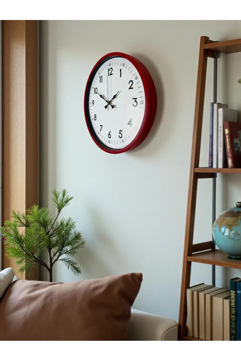 36 Cm Kırmızı Dekoratif Duvar Saati