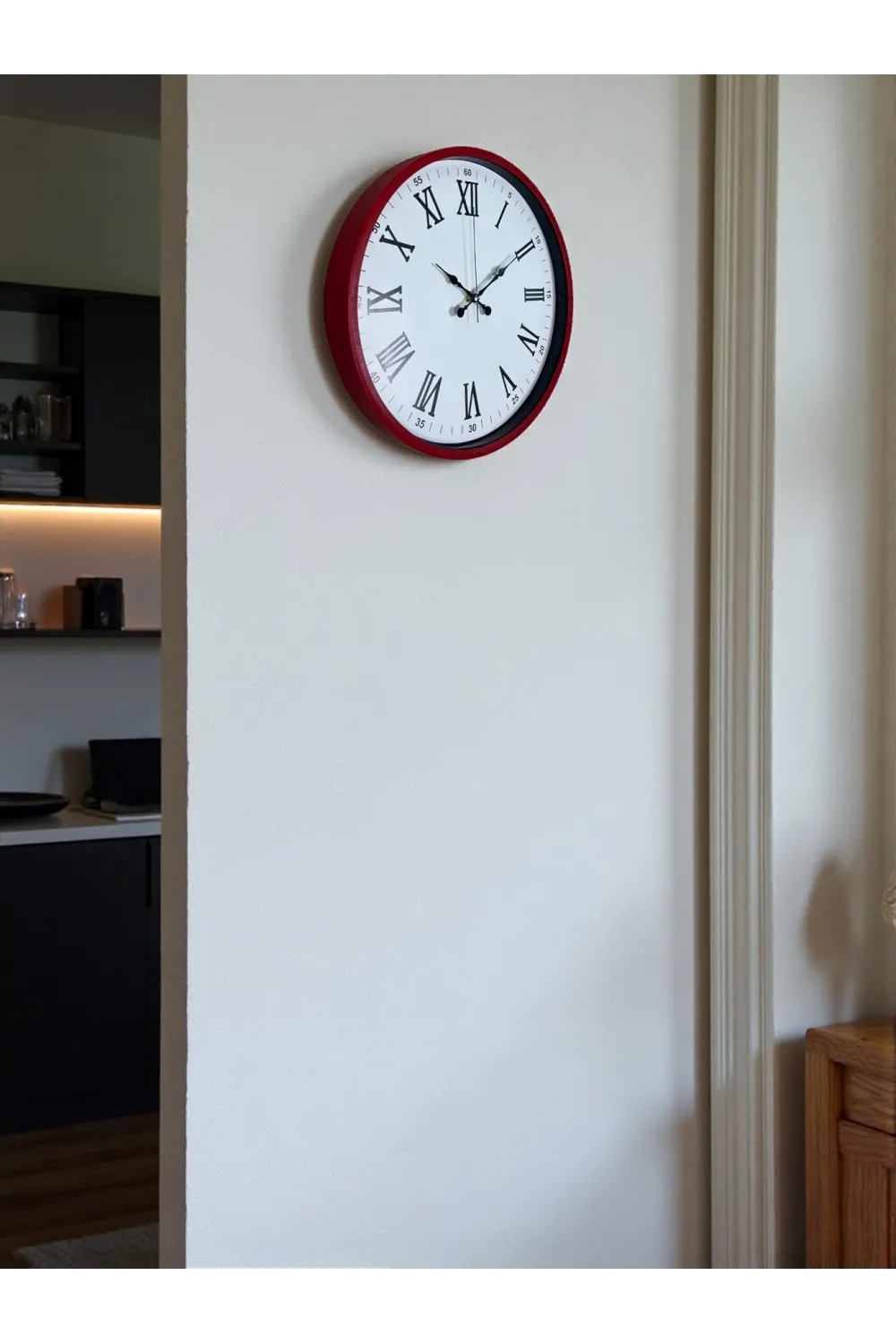 36 Cm Kırmızı Roma Rakamlı Duvar Saati