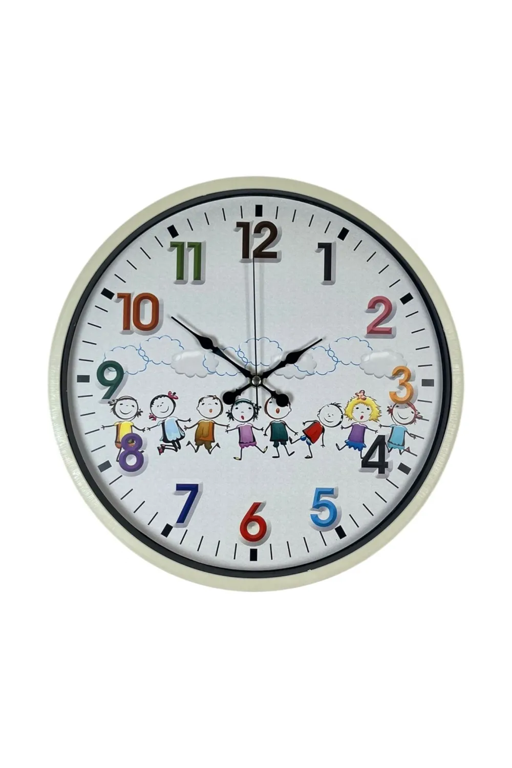 36 Cm Krem Çocuk Odası Duvar Saati