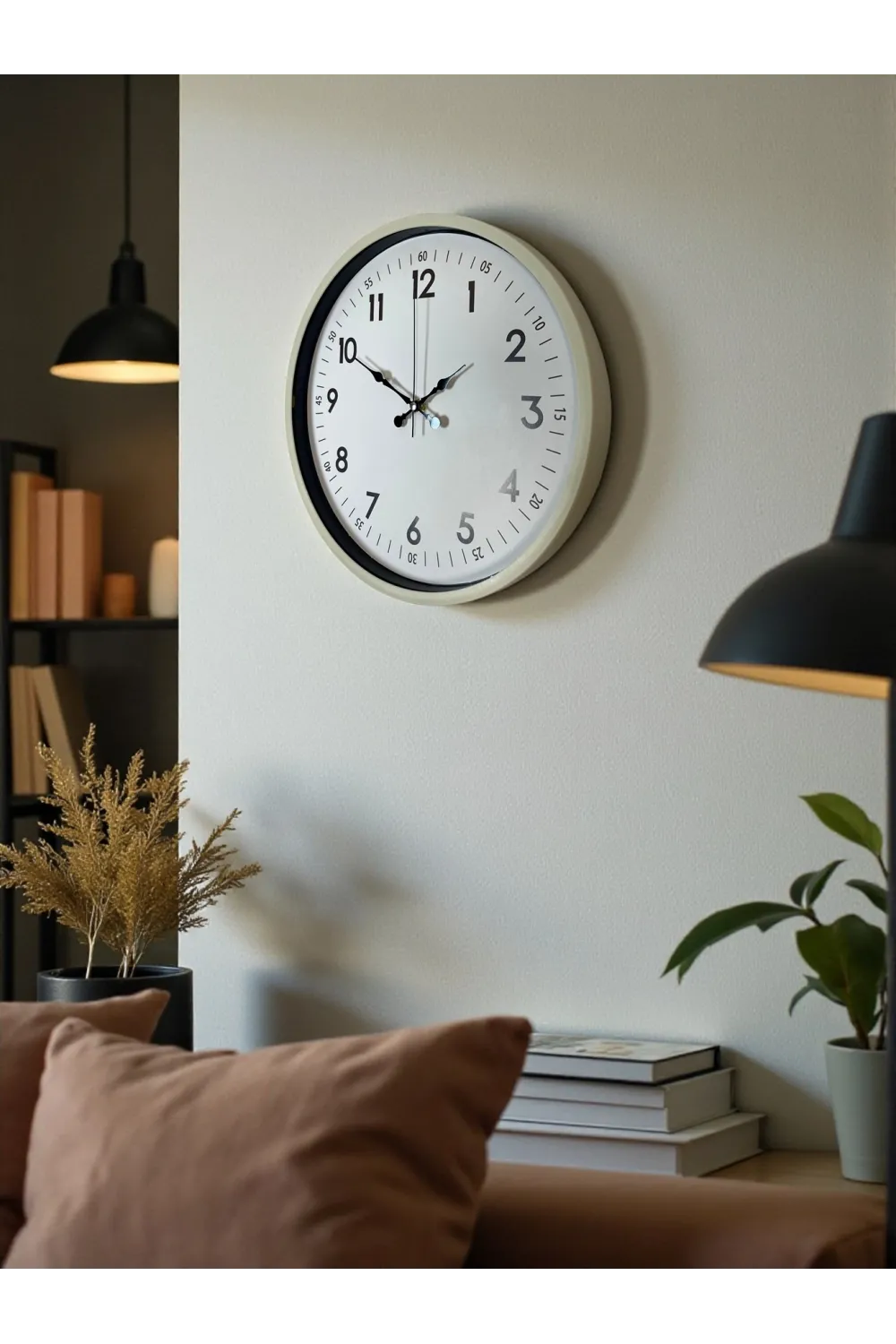 36 Cm Krem Dekoratif Duvar Saati
