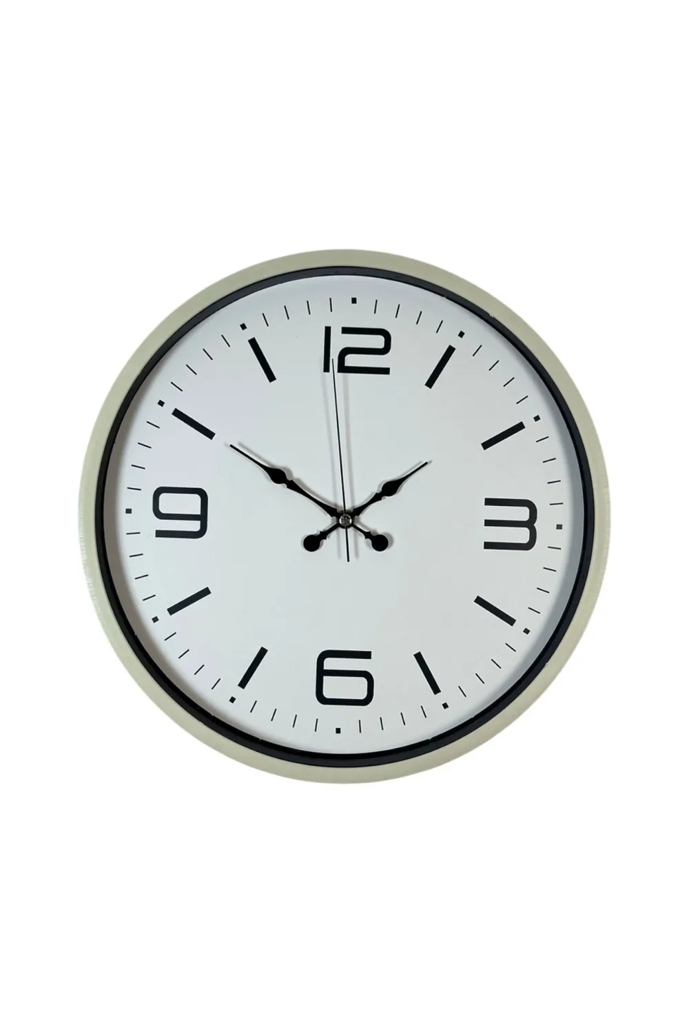 36 Cm Krem Modern Dekoratif Duvar Saati