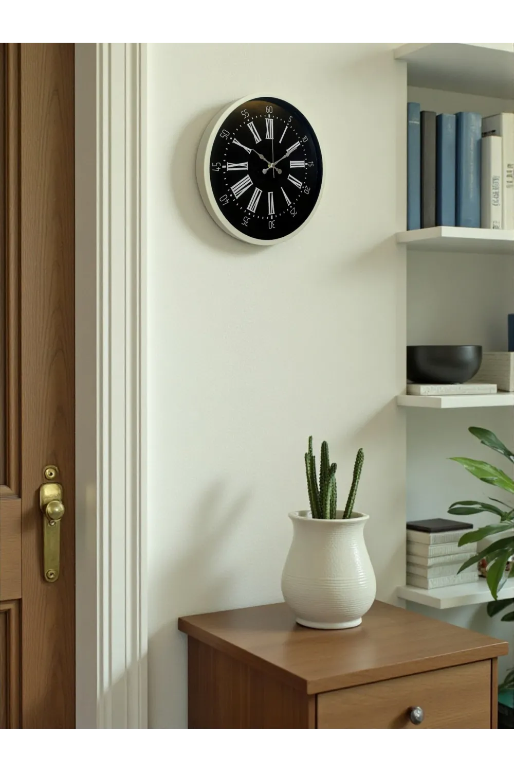 36 Cm Krem Modern Duvar Saati