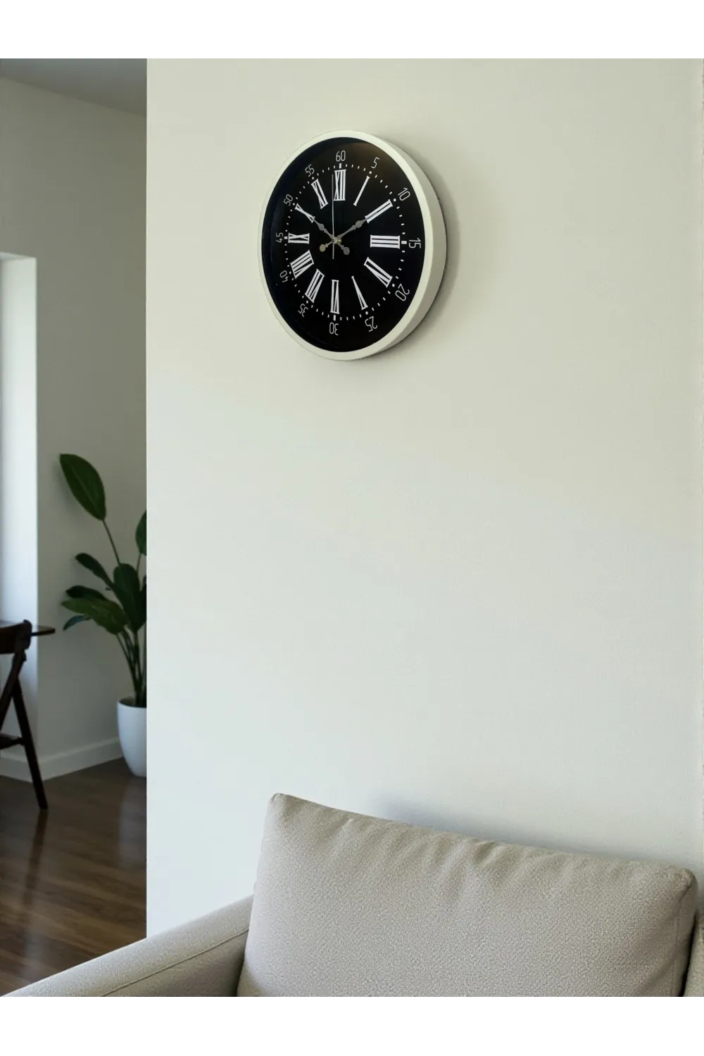 36 Cm Krem Modern Duvar Saati