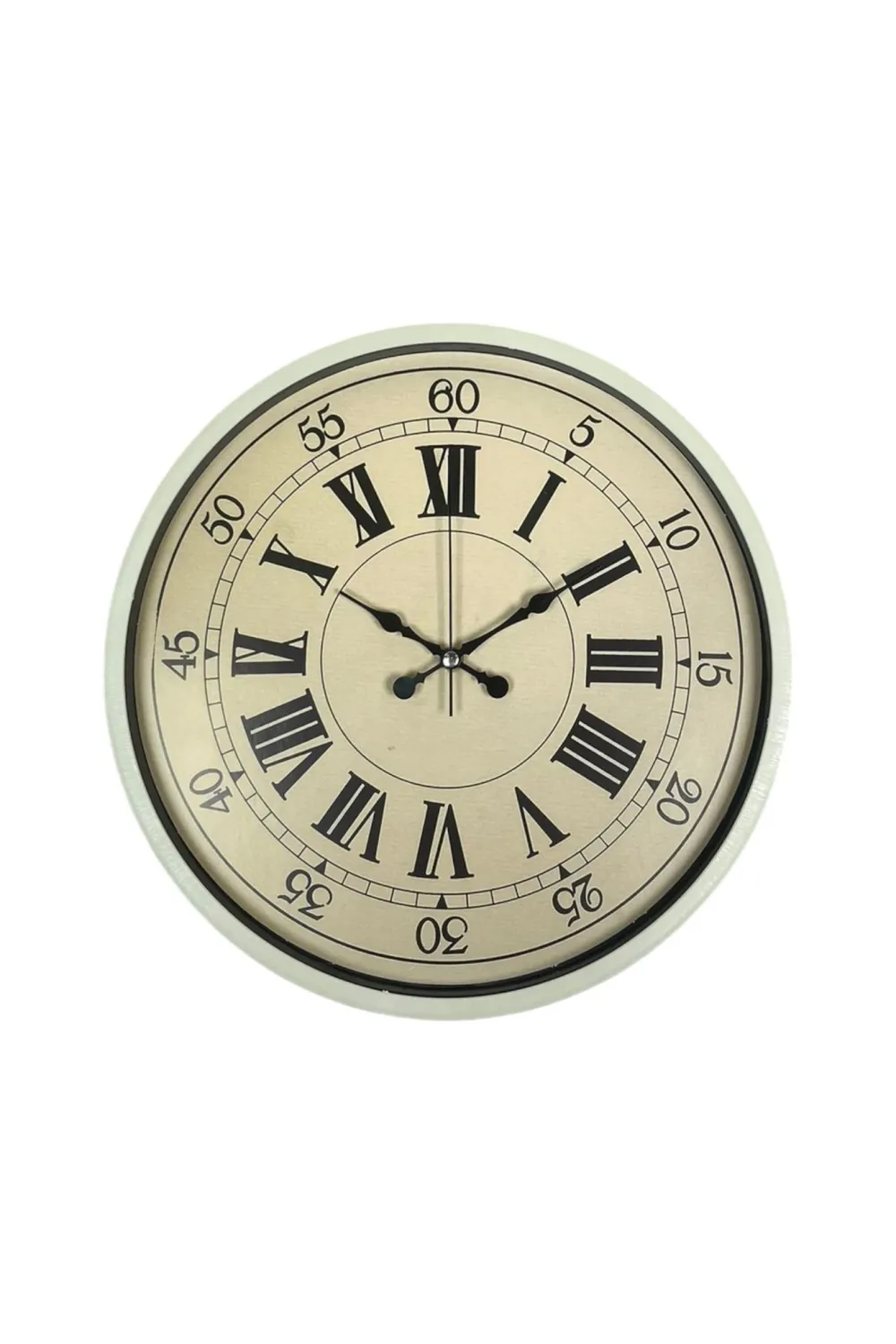 36 Cm Krem Retro Tasarım Duvar Saati