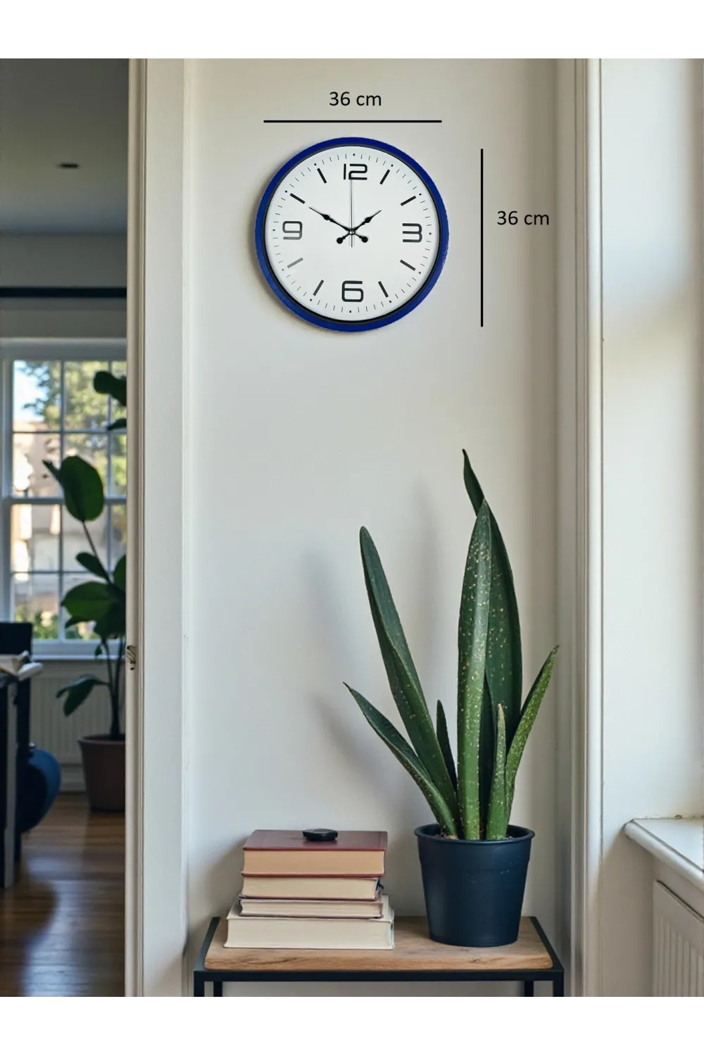 36 Cm Lacivert Modern Dekoratif Duvar Saati