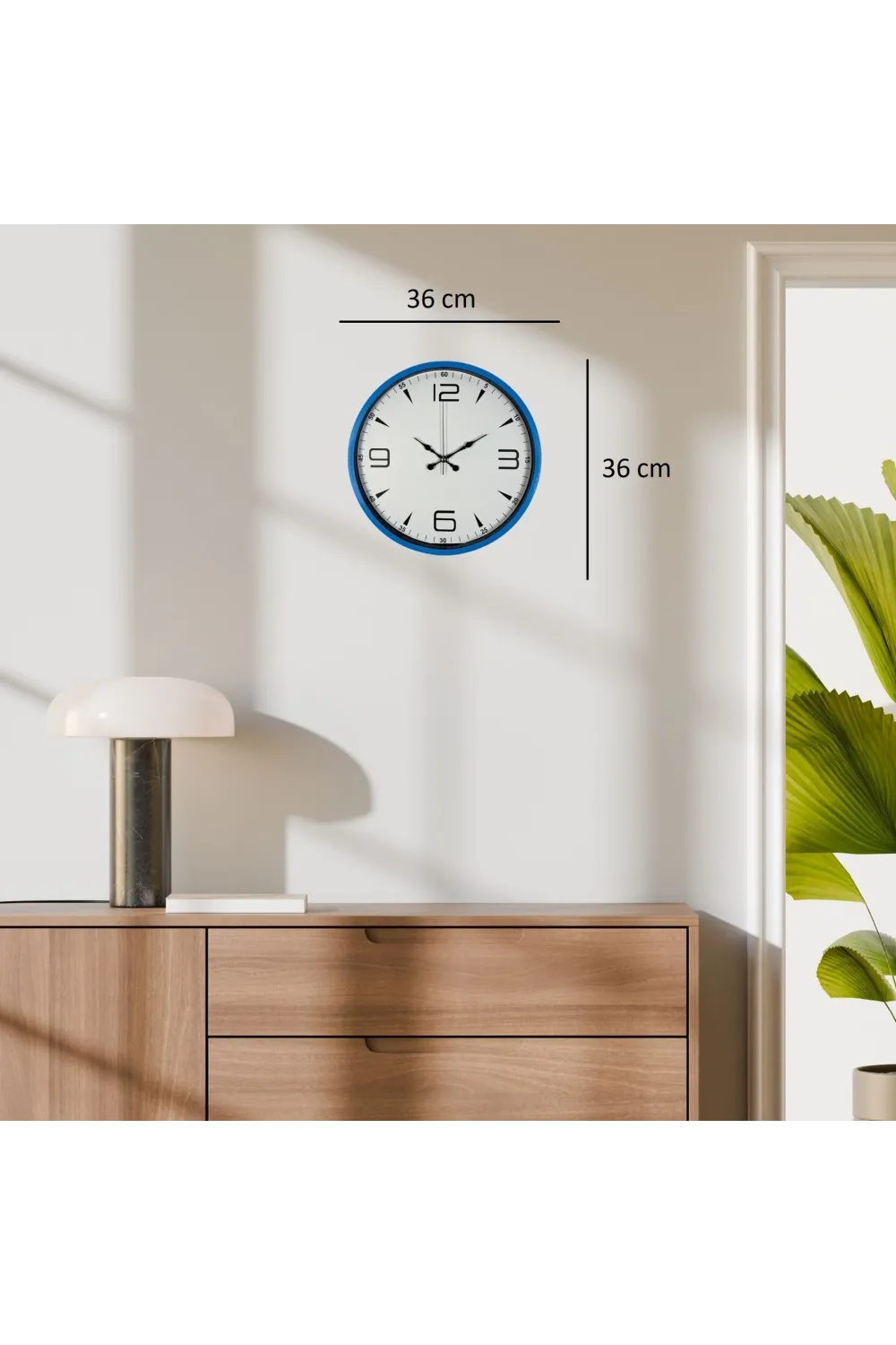 36 Cm Mavi Dekoratif Duvar Saati