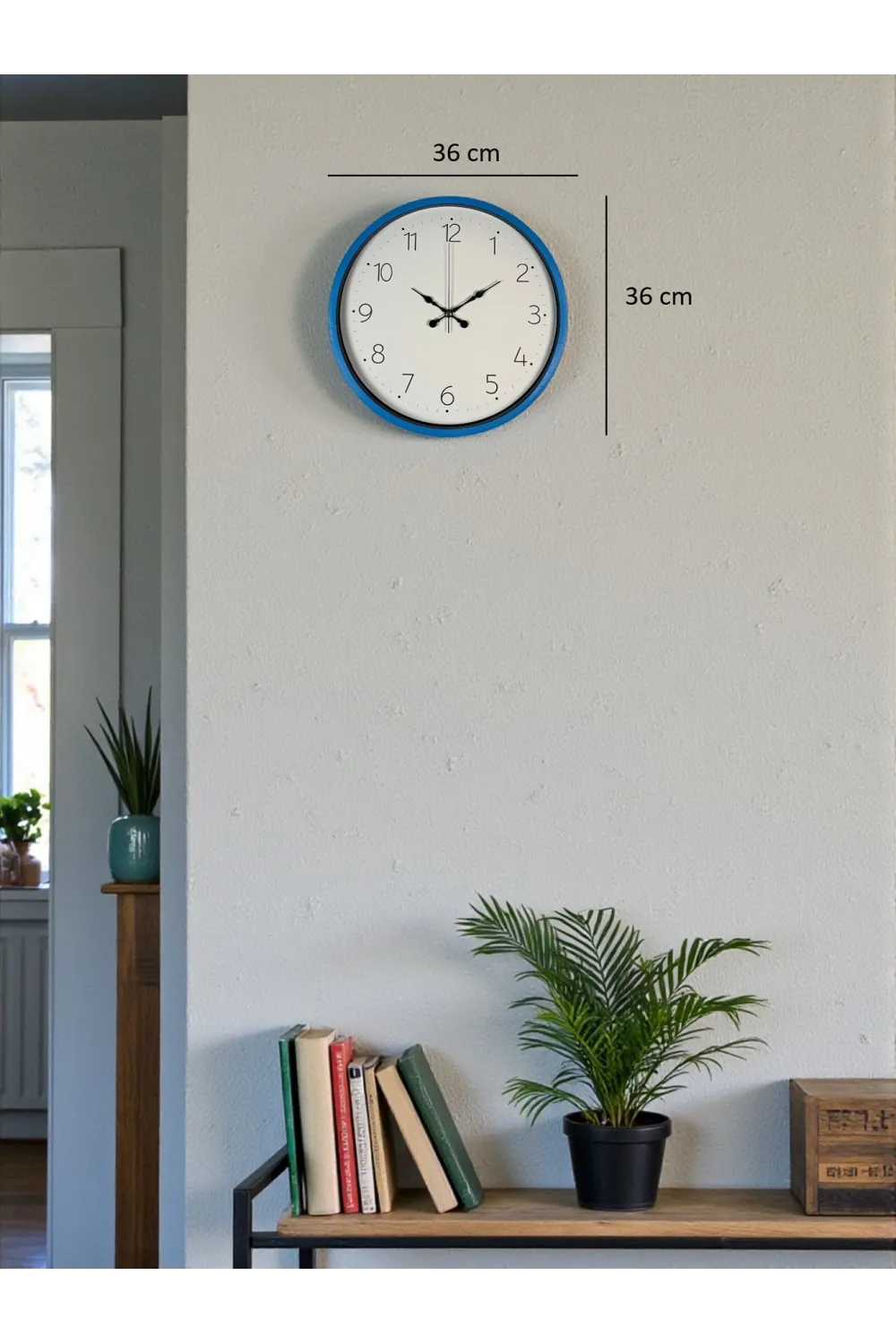 36 Cm Mavi Sade Dekoratif Duvar Saati