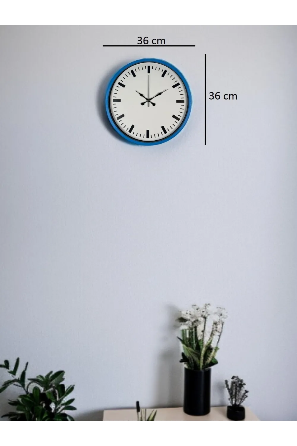 36 Cm Mavi Zarif Duvar Saati