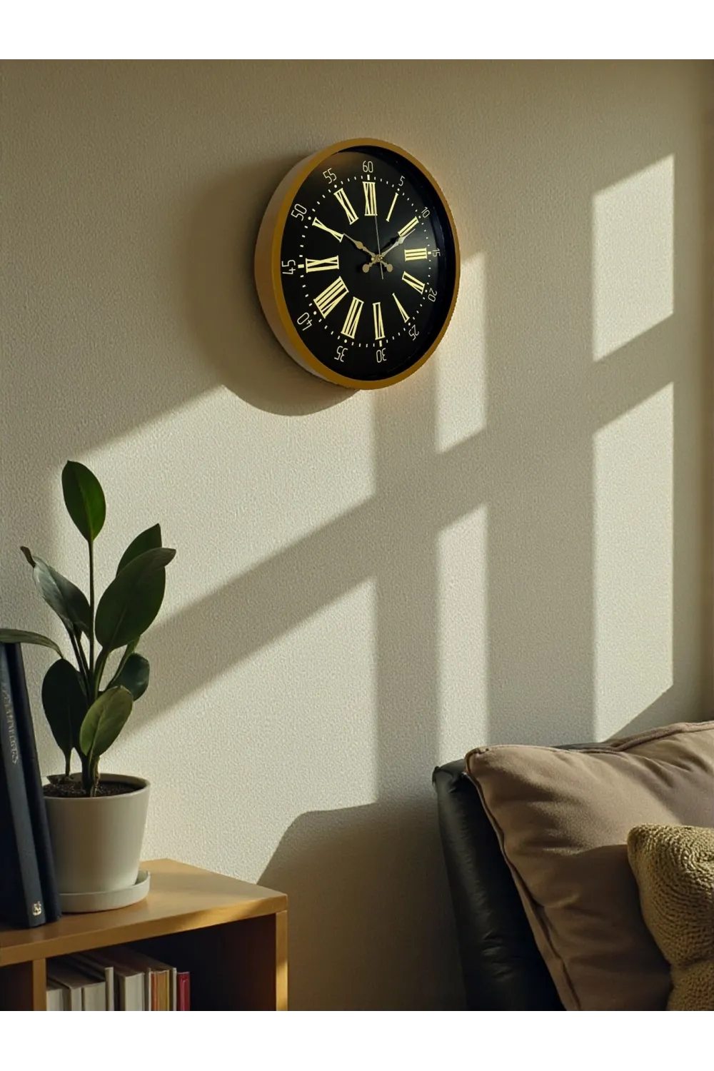 36 Cm Modern Kahverengi Duvar Saati