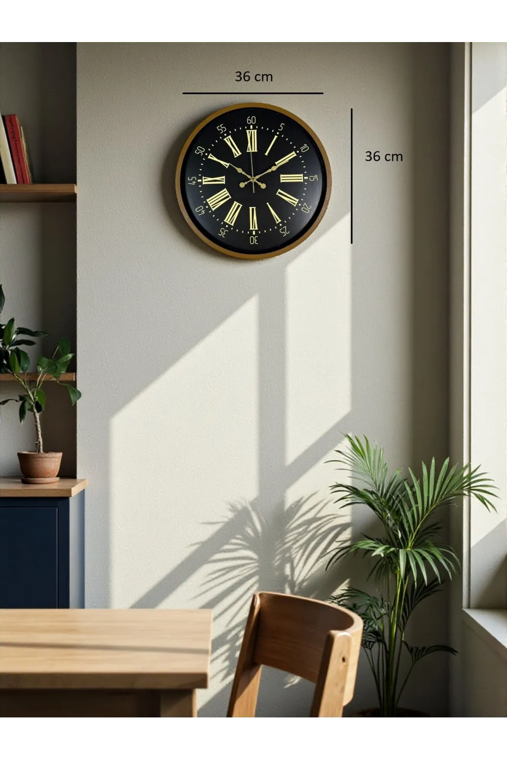 36 Cm Modern Kahverengi Duvar Saati
