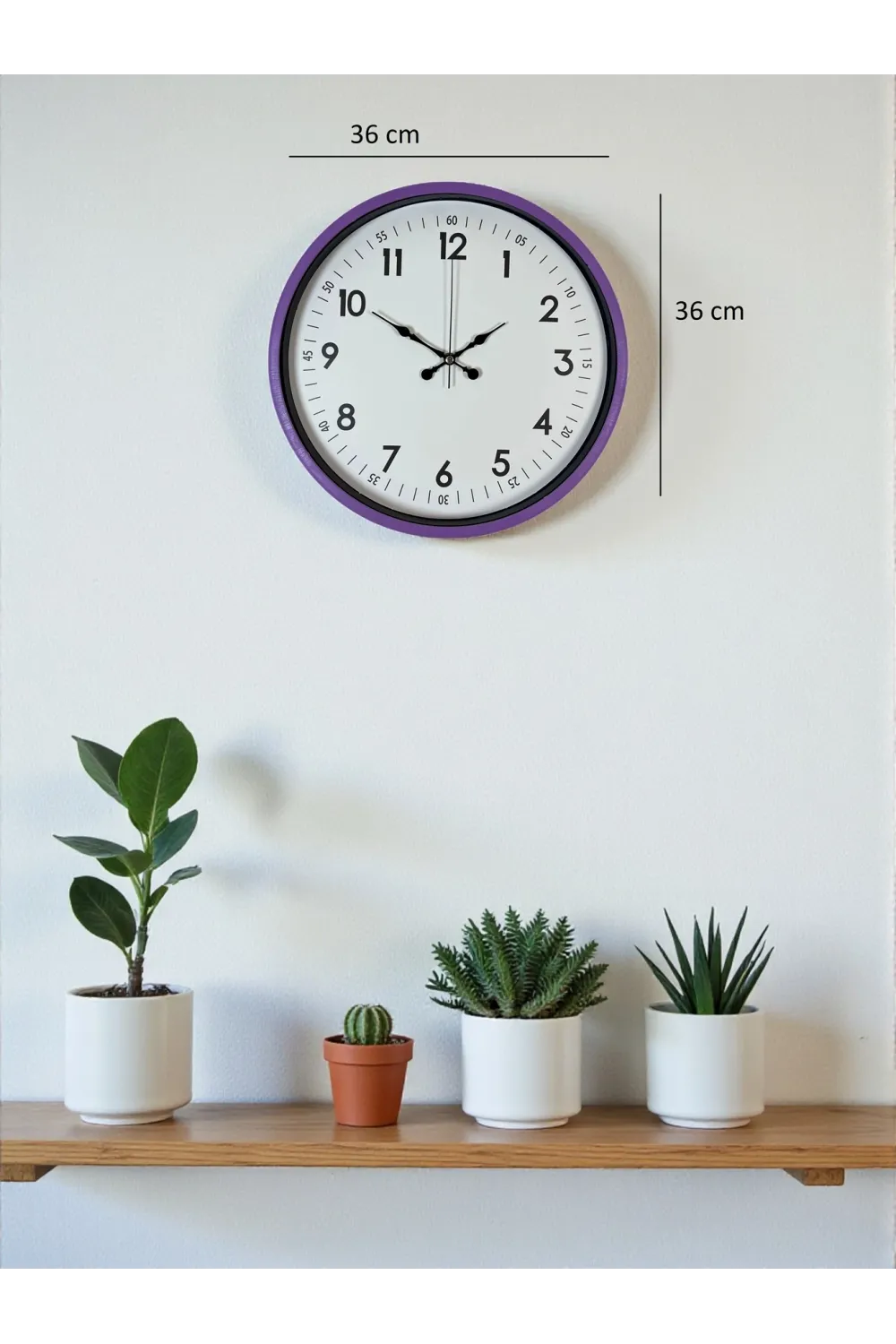 36 Cm Mor Dekoratif Duvar Saati