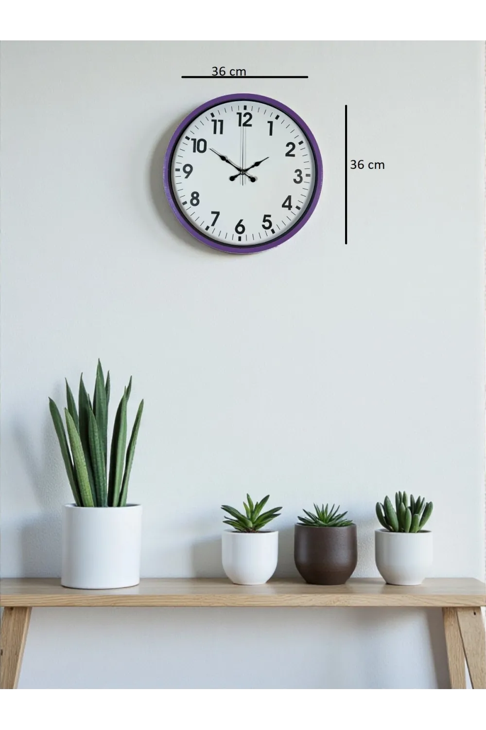 36 Cm Mor Standart Duvar Saati