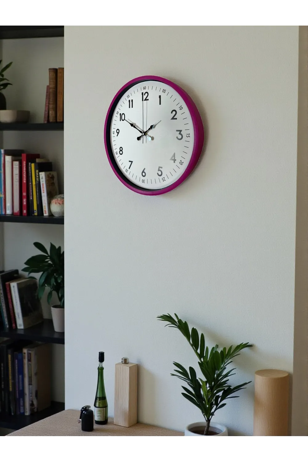 36 Cm Pembe Dekoratif Duvar Saati