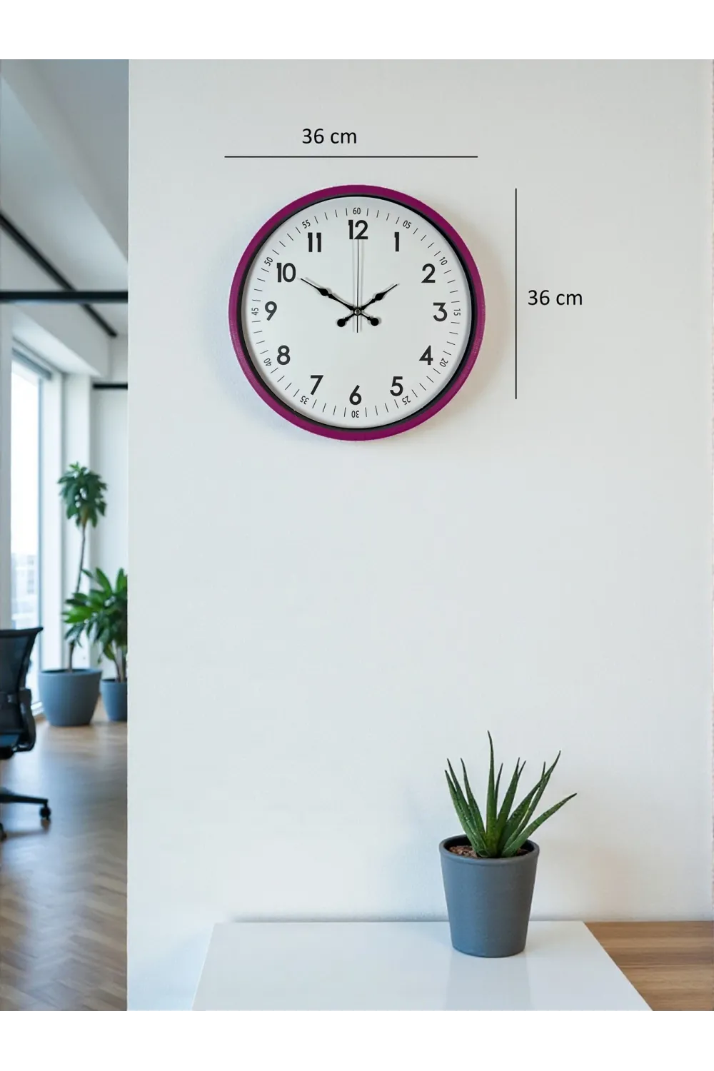 36 Cm Pembe Dekoratif Duvar Saati