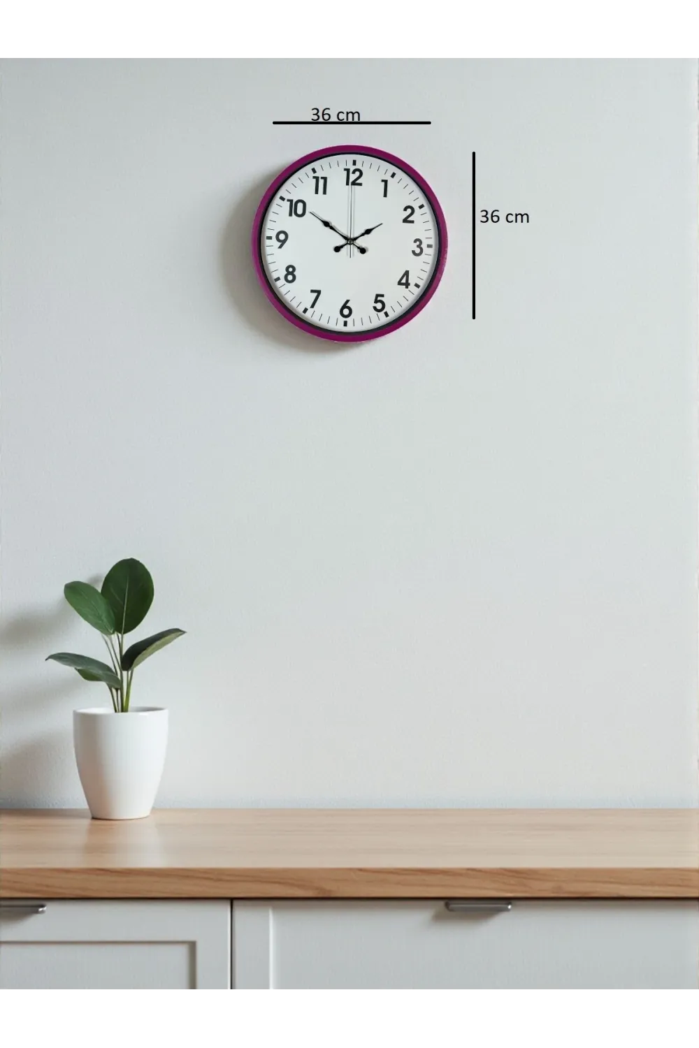36 Cm Pembe Dekoratif Duvar Saati