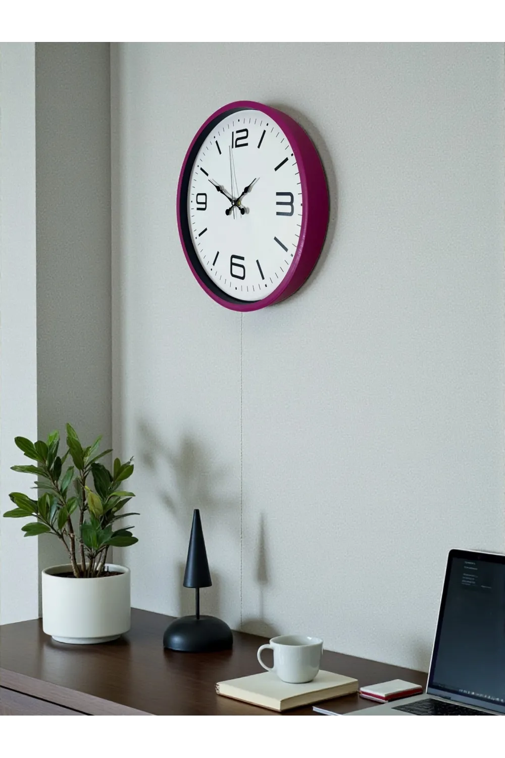 36 Cm Pembe Modern Duvar Saati