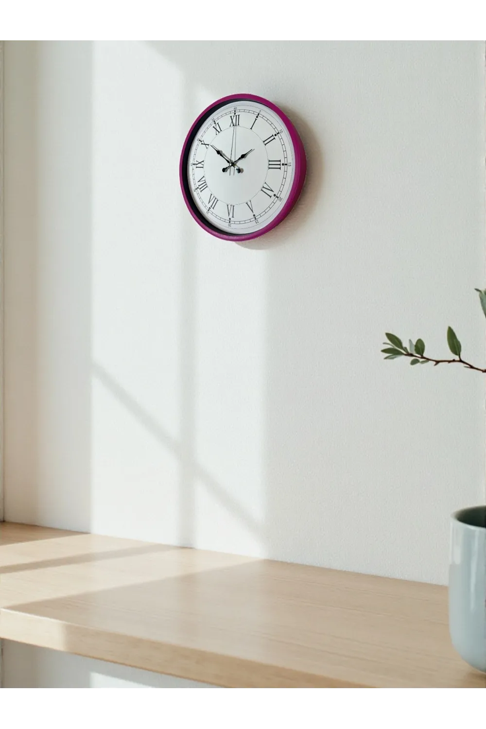 36 Cm Pembe Roma Rakamlı Duvar Saati
