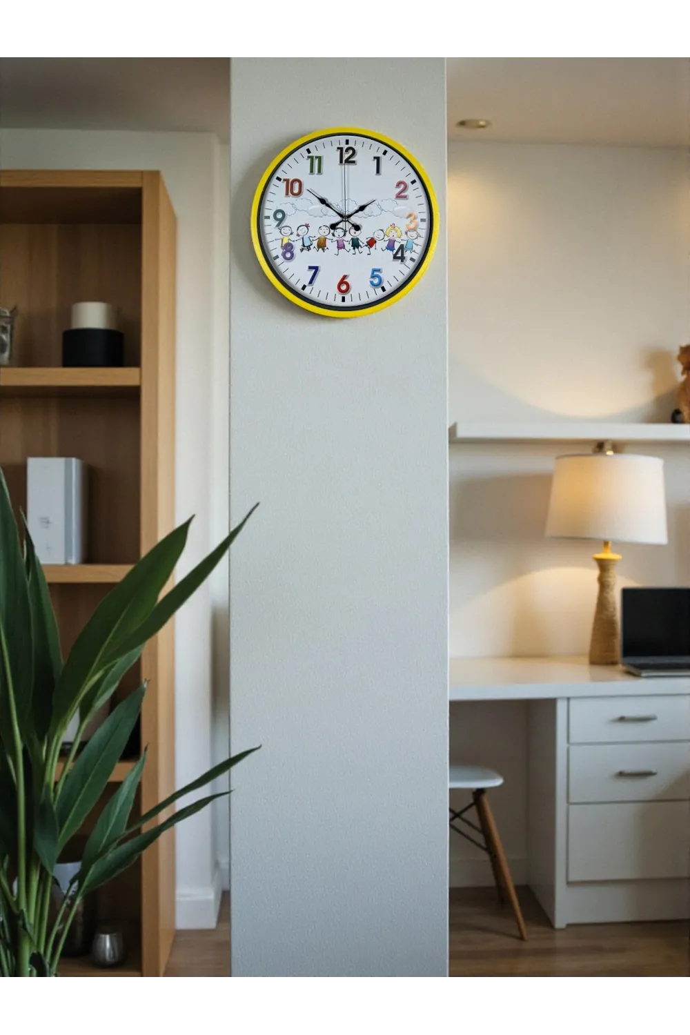 36 Cm Sarı Çocuk Odası Duvar Saati