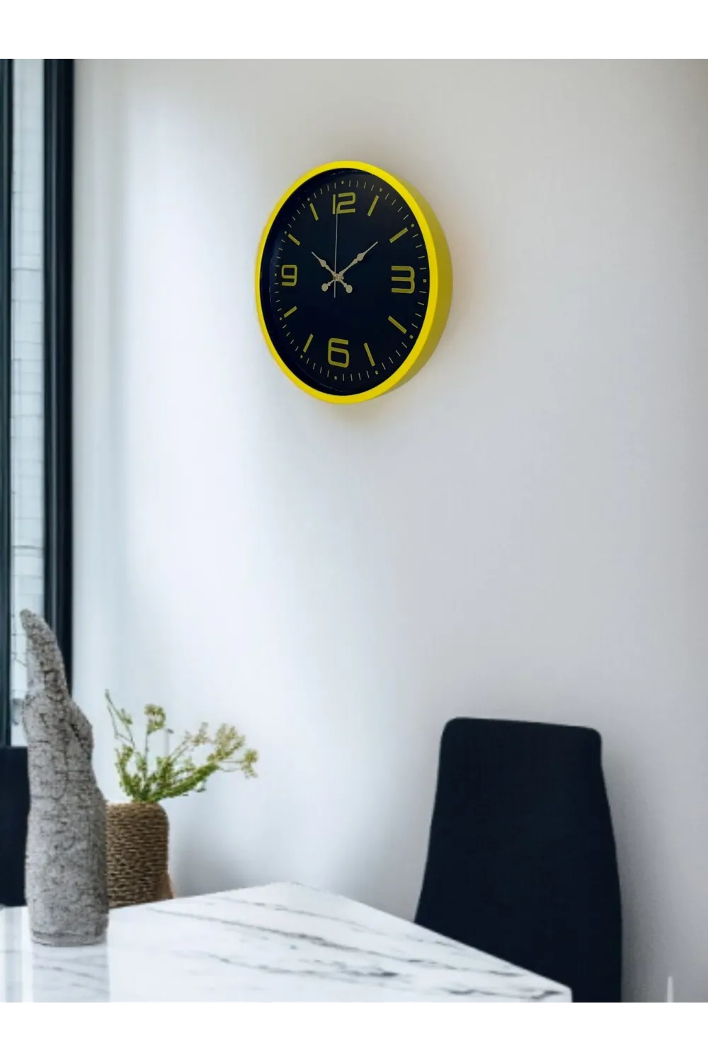 36 Cm Sarı Dekoratif Duvar Saati