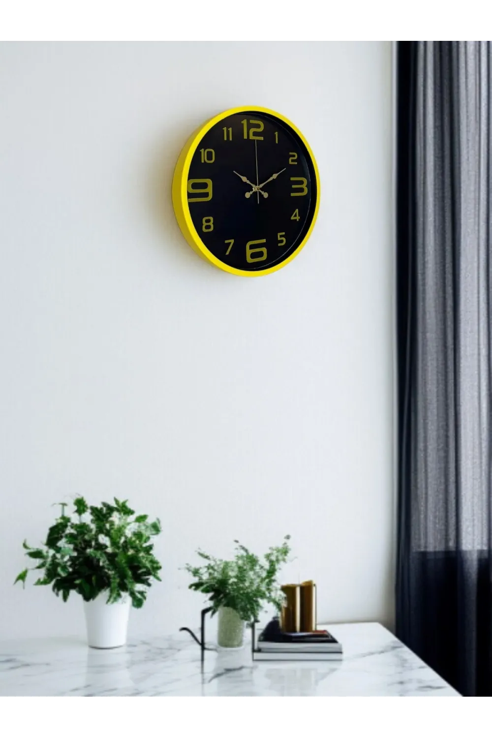 36 Cm Sarı Gold Rakamlı Duvar Saati